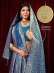 Royal Blue Banarasi Silk Saree With Dupatta