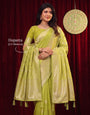 Parrot Green Banarasi Silk Saree With Dupatta