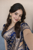 Dark Blue Banarasi Silk Zari Saree Styled By Tanya