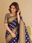 Royal Blue Banarasi Silk Saree