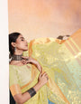 Light Yellow Embroidered Tissue Cotton silk saree