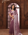 Purple Floral Sequins Embroidery Work Jimmy Choo Saree