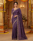 Wine Floral Sequins Jimmy Choo Saree