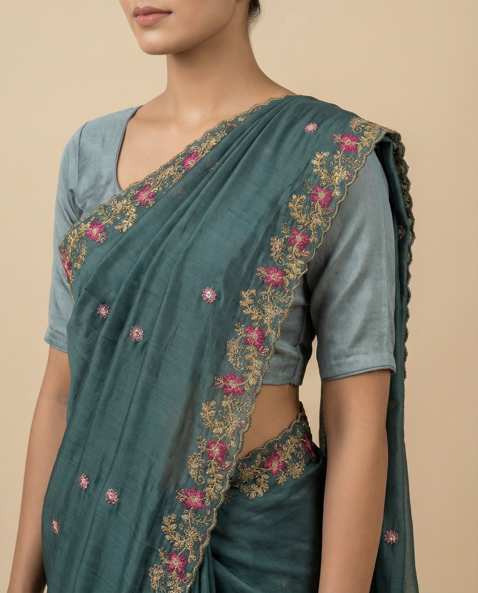 Rama Floral Sequins Jimmy Choo Saree