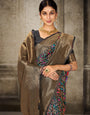 Black Pashmina Banarasi Silk Saree