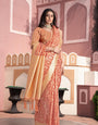 Peach Zari Woven Cotton Silk Saree