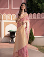 Pink Zari Woven Cotton Silk Saree