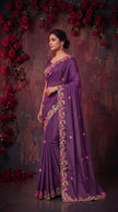 Wine Sequins work Jimmy Choo Saree