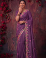 Wine Sequins work Jimmy Choo Saree
