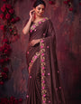 Brown Sequins work Jimmy Choo Saree