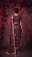 Brown Sequins work Jimmy Choo Saree