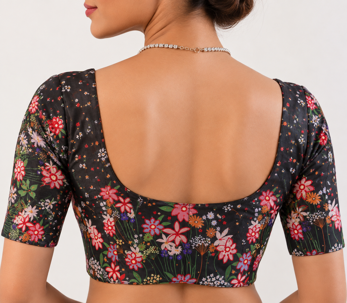Black Banglori Silk Handwork Stitched Blouse For Navratri