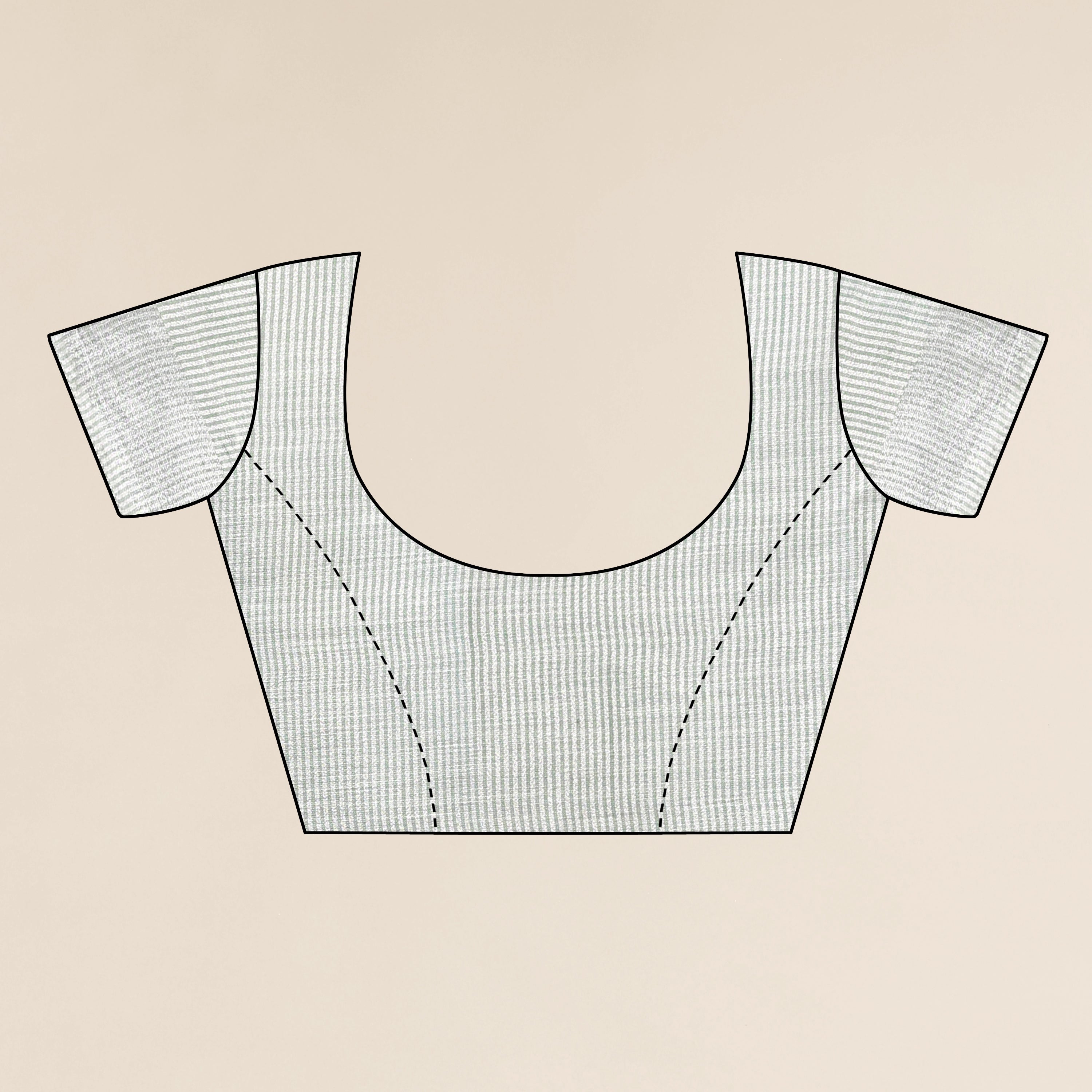 Breathable Linen Cotton Saree With Blouse