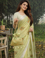 Green Linen Silk Saree