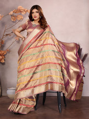 Cotton silk saree with Kashmiri thread work