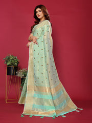 Cotton silk saree with blouse piece online