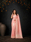 Pink Cotton Silk Embroidery Saree