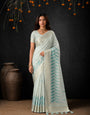 Rama Cotton Silk Embroidery Saree