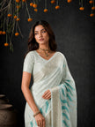 Rama Cotton Silk Embroidery Saree