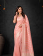 Pink Cotton Silk Embroidery Saree