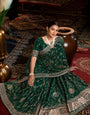 Green Bandhani Pattern Vichitra Silk Saree