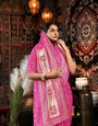Pink Bandhani Pattern Vichitra Silk Saree