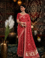 Red Bandhani Pattern Vichitra Silk Saree