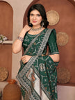 Green Bandhani Vichitra Silk Saree
