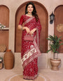 Maroon Bandhani Vichitra Silk Saree