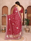 Maroon Bandhani Vichitra Silk Saree