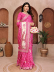 Pink Bandhani Vichitra Silk Saree