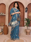 Blue Bandhani Vichitra Silk Saree