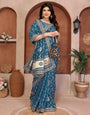 Blue Bandhani Vichitra Silk Saree