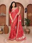 Red Bandhani Vichitra Silk Saree