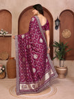 Wine Bandhani Vichitra Silk Saree