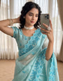 Blue Jimmy Choo Floral Embroidery Saree Styled By Arushi