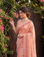 Orange Jimmy Choo Floral Embroidery Saree