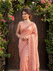 Orange Jimmy Choo Floral Embroidery Saree
