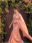 Orange Jimmy Choo Floral Embroidery Saree