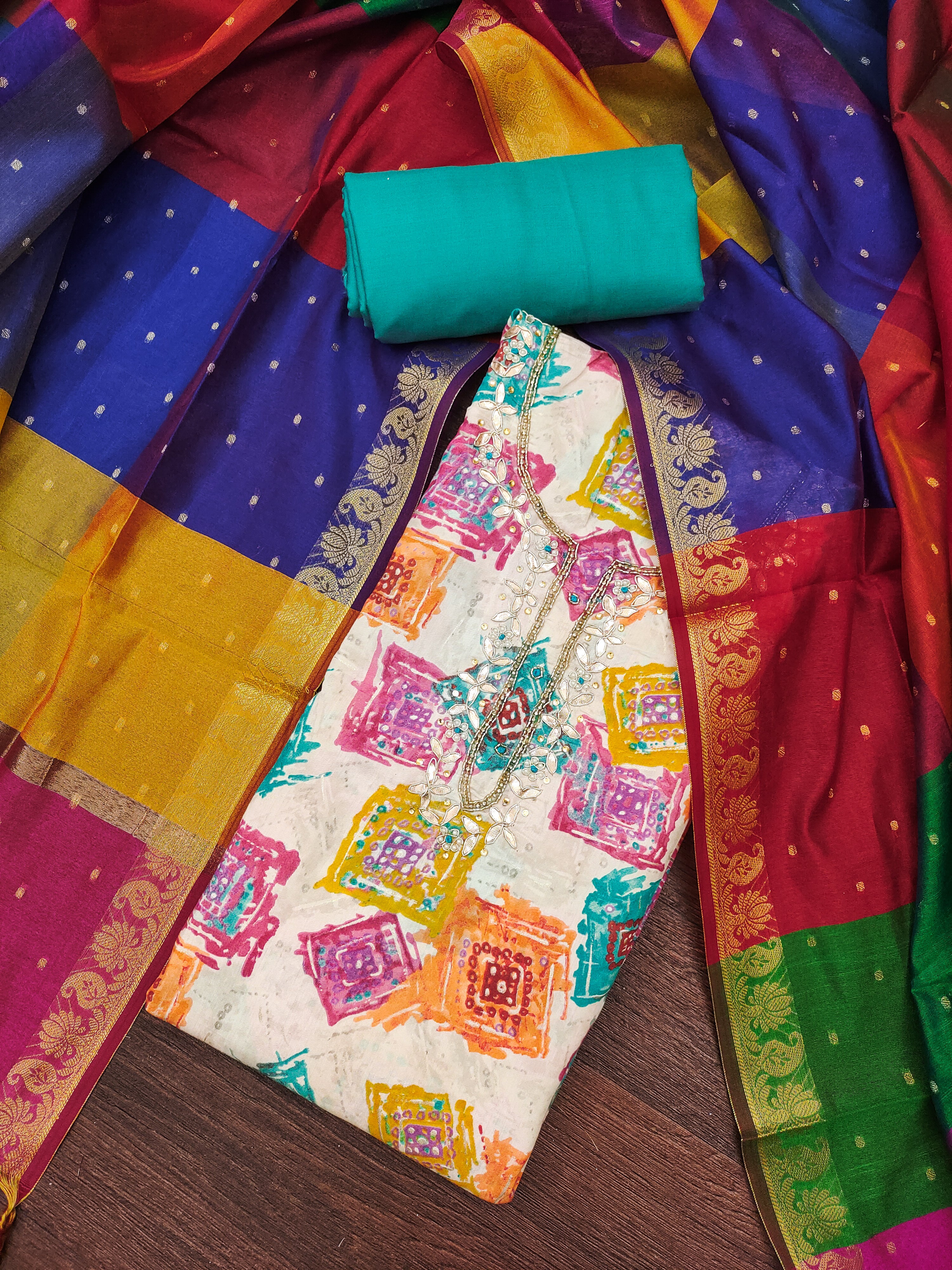 Unstitcthed suit set for Dandiya Nights