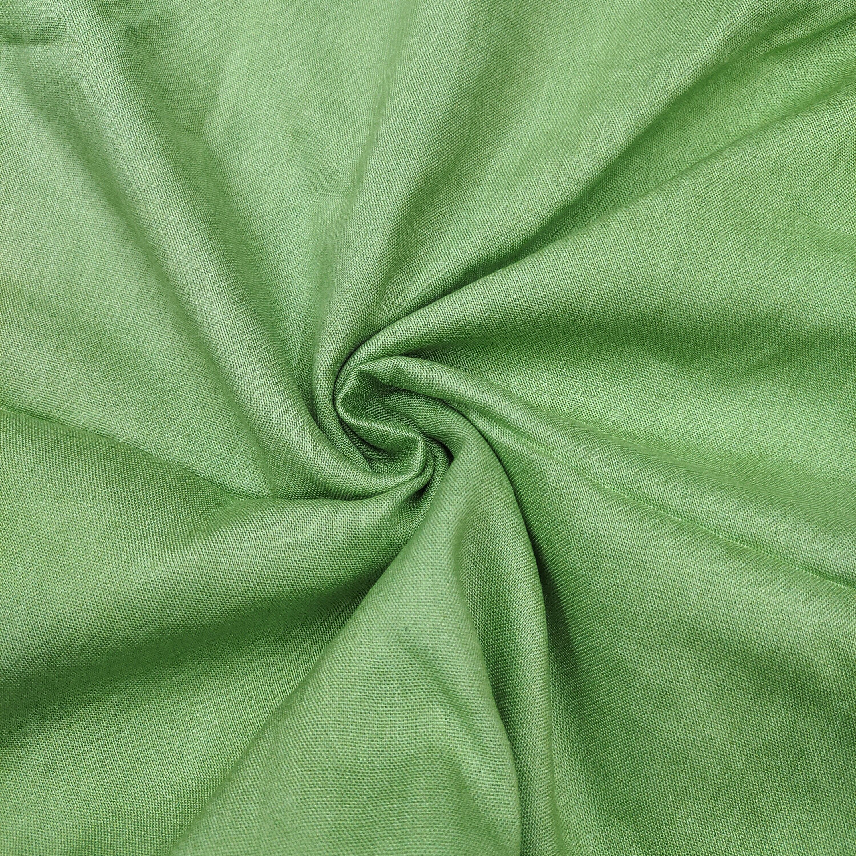 Green and White Floral Cotton Banarasi Handwork Unstitched Suit
