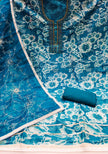 Blue Organza Unstitched Suit Set