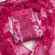 Rani Pink Organza Unstitched Suit Set