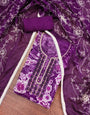 Purple Organza Unstitched Suit Set