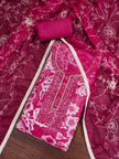 Rani Pink Organza Unstitched Suit Set