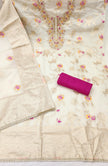 White Silk Unstitched Suit Set