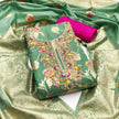 Royal Green Silk Unstitched Suit Set