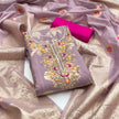 Purple Silk Unstitched Suit Set