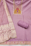Purple Cotton Silk Unstitched Suit set