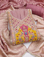 Pink Cotton Silk Unstitched Suit set
